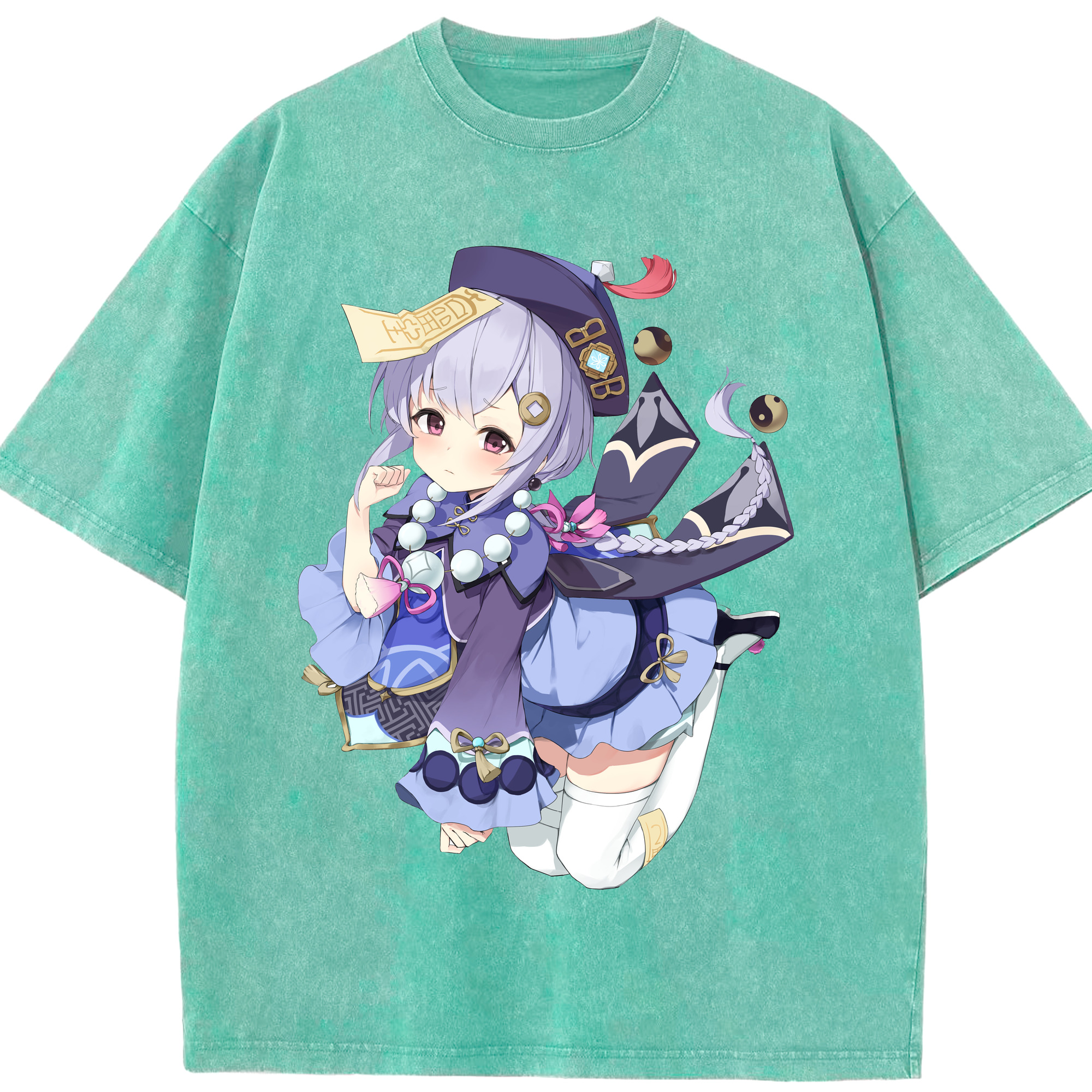 げんし神 七七 なな  genshin Nana 綿100% ヴィンテージ風 半袖Tシャツ（フロントプリント）